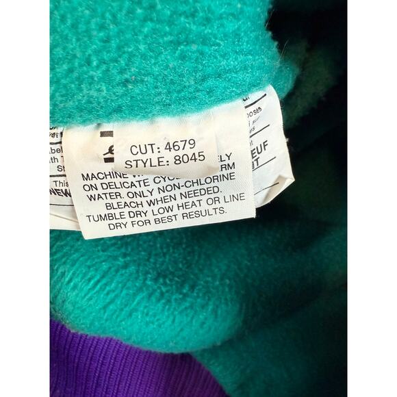 Vtg Eddie Bauer Womens Purple Green Fleece Lined Jacket Medium Made in USA - Picture 5 of 8